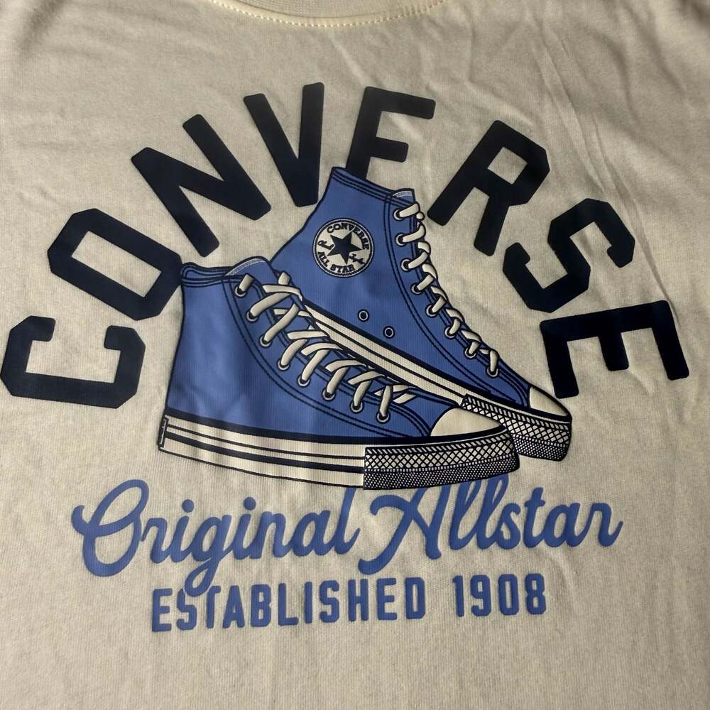 Converse Boys Retro Remix Sneaker T-Shirt Egret Size 4